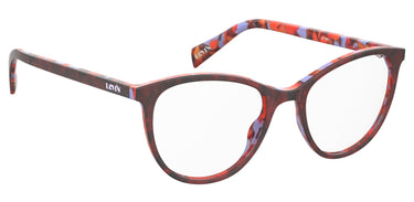 Premium Women Levi's Model Eyeglasses: LV 1021 - Red(2)- SpecSMART Eye Clinic (Diagonal View)